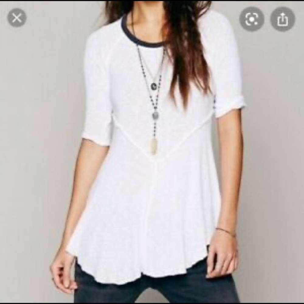 Free People Intimates white cream tunic top XS